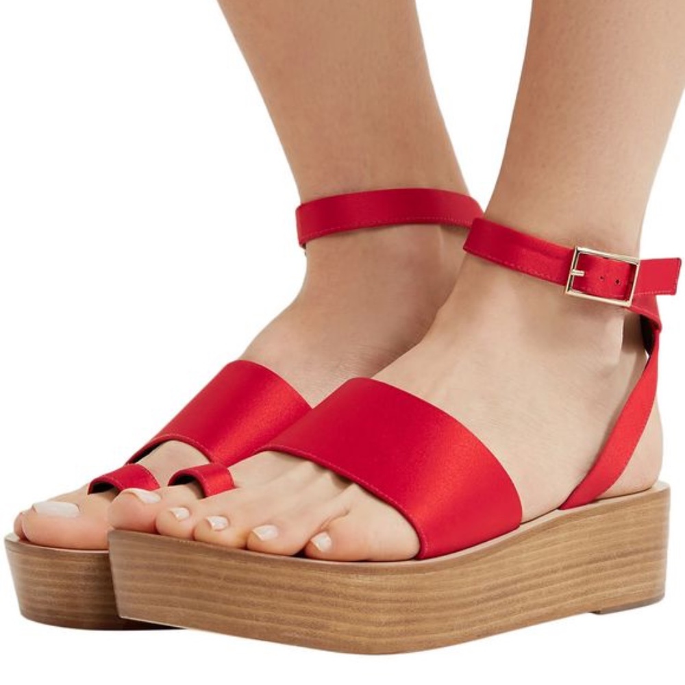 Tibi Janie Satin Flatform Sandal